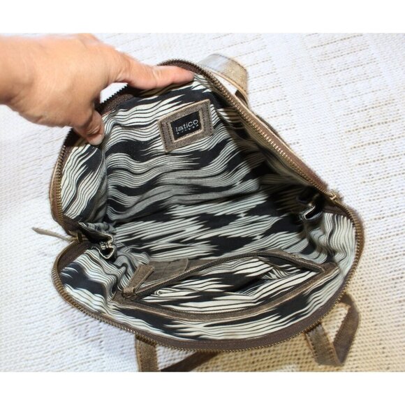 LATICO Distressed Leather Purse Messenger Laptop Bag Boho western Brown USA - Picture 6 of 8